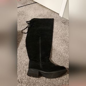 Thigh High/Over the Knee Black Boots Size 11WW and Wide Calf